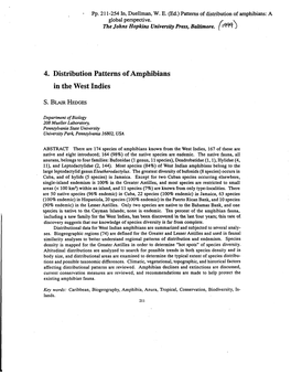 4. Distribution Patterns of Amphibians in the West Indies