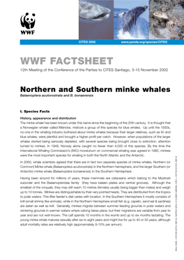 WWF FACTSHEET 12Th Meeting of the Conference of the Parties to CITES Santiago, 3-15 November 2002
