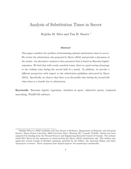 Analysis of Substitution Times in Soccer