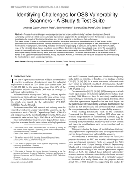 Identifying Challenges for OSS Vulnerability Scanners - a Study & Test Suite