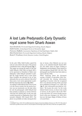 A Lost Late Predynastic-Early Dynastic Royal Scene from Gharb Aswan