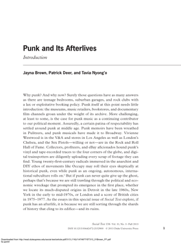 Punk and Its Afterlives Introduction