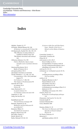 Violence and Democracy - John Keane Index More Information