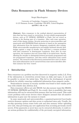 Data Remanence in Flash Memory Devices