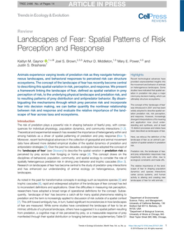 Landscapes of Fear: Spatial Patterns of Risk