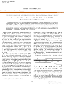 A Second Double-Stranded RNA Virus from Yeast Provided by Elsevier - Publisher Connector