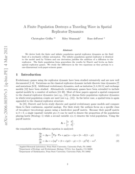 Arxiv:2006.00397V3 [Q-Bio.PE] 4 Mar 2021