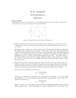 Ay 7B – Spring 2012 Section Worksheet 3 Tidal Forces