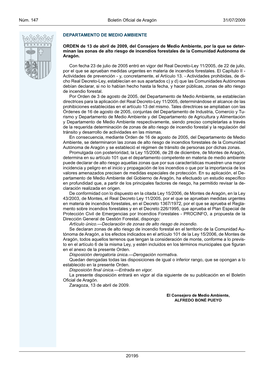 31/07/2009 Boletín Oficial De Aragón Núm. 147 20195 DEPARTAMENTO