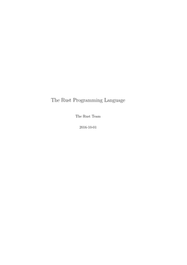 The Rust Programming Language