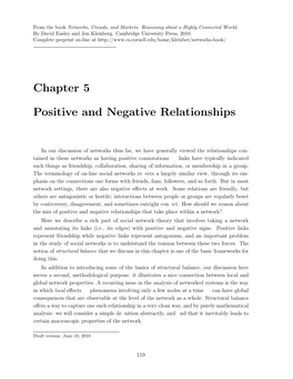 Chapter 5 Positive and Negative Relationships