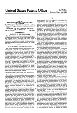 United States Patent Office Patented Apr