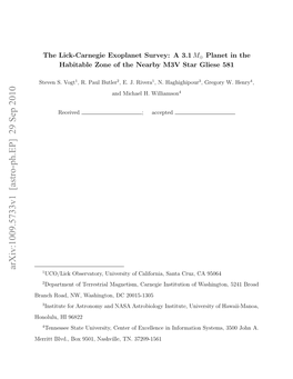 The Lick-Carnegie Exoplanet Survey: a 3.1 M Earth Planet in The