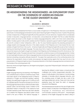 An Exploratory Study on the Dominion of American English in the Oldest University in Asia
