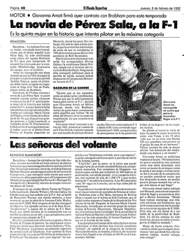 LÓ Novia Depéz Sala, a La F1 Es La Quinta Mujer En La Historia Que Intenta Pilotar En La Máxima Categoría