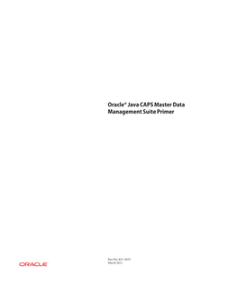 Oracle Java CAPS Master Data Management Suite Primer