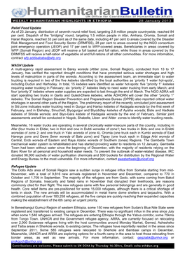 Humanitarian Bulletin 28 January 2013.Pdf (English)