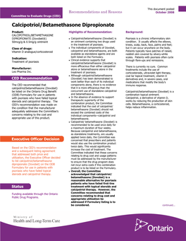 Calcipotriol/Betamethasone Dipropionate