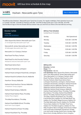 685 Bus Time Schedule & Line Route