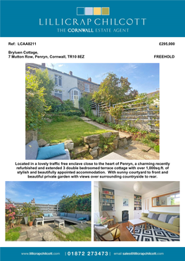 LCAA8211 £295000 Bryluen Cottage, 7 Mutton Row, Penryn