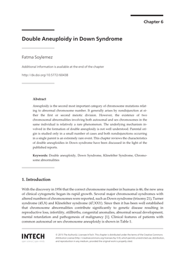 Double Aneuploidy in Down Syndrome