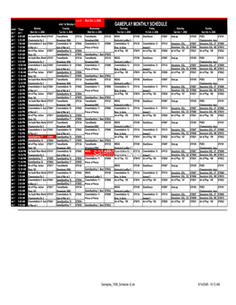 Gameplay 1006 Schedule V2.Xls 9/14/2006 - 10:13 AM ------> Mon Oct