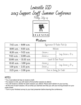 Lewisville ISD 2017​ ​Support Staff Summer Conference