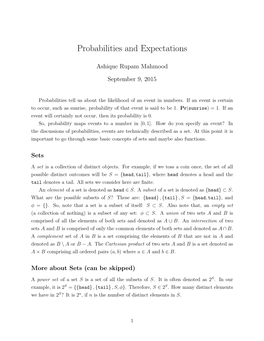 Probabilities and Expectations