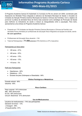 Informativo Programa Academia Carioca SMS-Maio-01/2015