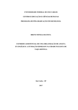 Universidade Federal De São Carlos Centro E Educação