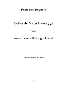 Selva De Varii Passaggi