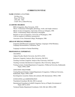 Curriculum Vitae