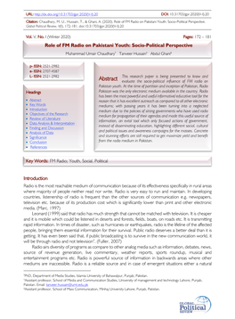 Abstract Evaluate the Socio-Political Influence of FM Radio On