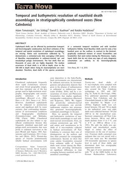 Temporal and Bathymetric Resolution of Nautiloid Death Assemblages in Stratigraphically Condensed Oozes (New Caledonia)