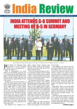 India Attends G-8 Summit and Meeting of O-5 in Germany