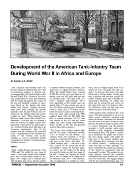 Development of the American Tank-Infantry Team During World War II in Africa and Europe