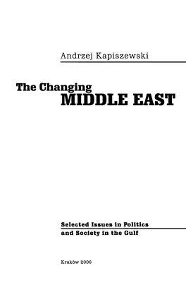 The Changing MIDDLE EAST