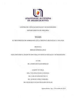 El Movimiento De Soberanía En La Mixteca De Oaxaca: 1910-1920