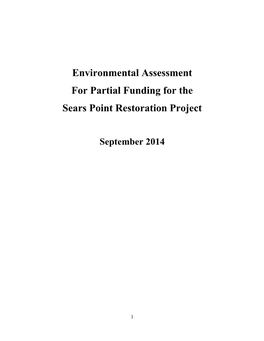 Environmental Assessment for Partial Funding for the Sears Point Restoration Project