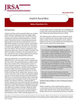 Implicit Racial Bias