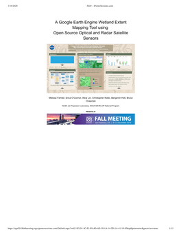 A Google Earth Engine Wetland Extent Mapping Tool Using Open Source Optical and Radar Satellite Sensors