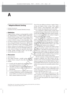 Adaptive Bitonic Sorting