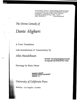 Dante Alighieri I