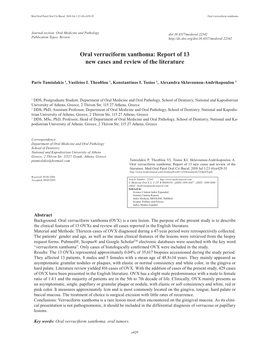 Oral Verruciform Xanthoma: Report of 13 New Cases and Review of the Literature