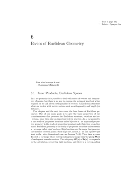 Basics of Euclidean Geometry
