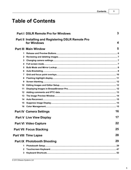 Table of Contents