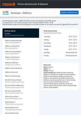 35 Bus Dienstrooster & Lijnroutekaart