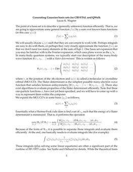 Generating Gaussian Basis Sets for CRYSTAL and Qwalk Lucas K