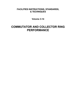 COMMUTATOR and COLLECTOR RING PERFORMANCE Commutator and Collector Ring Performance