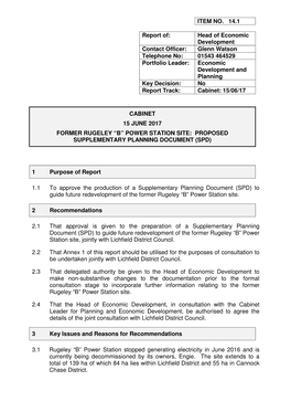 Report-Former Rugeley 'B' Power Station Site